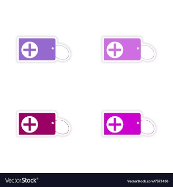 Assembly realistic sticker design on paper vector image