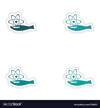 Assembly realistic sticker design on paper vector image