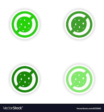 Assembly realistic sticker design on paper viruses vector image