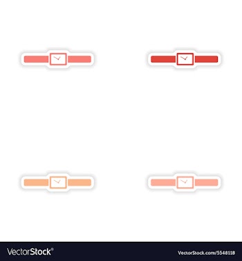 Assembly realistic sticker design on paper watches vector image
