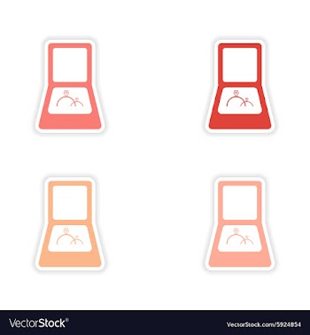 Assembly realistic sticker design on paper wedding vector image