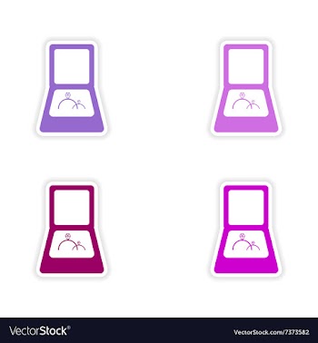 Assembly realistic sticker design on paper wedding vector image