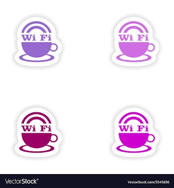 Assembly realistic sticker design on paper wi-Fi vector image
