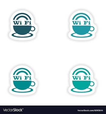 Assembly realistic sticker design on paper wi-Fi vector image