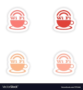 Assembly realistic sticker design on paper wi-Fi vector image
