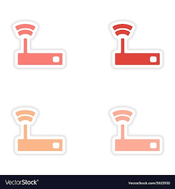 Assembly realistic sticker design on paper wifi vector image