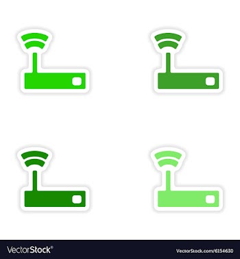 Assembly realistic sticker design on paper wifi vector image