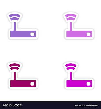 Assembly realistic sticker design on paper wifi vector image