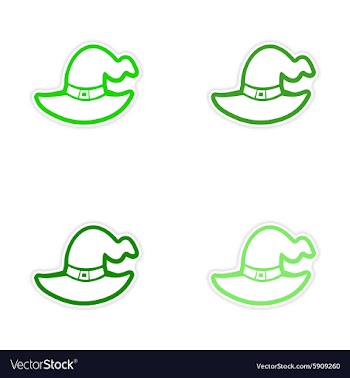 Assembly realistic sticker design on paper Witch vector image