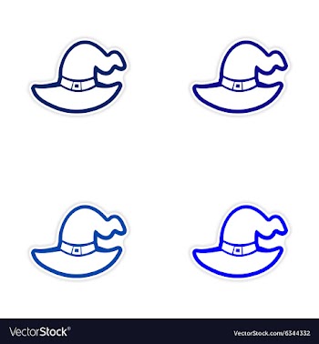 Assembly realistic sticker design on paper Witch vector image