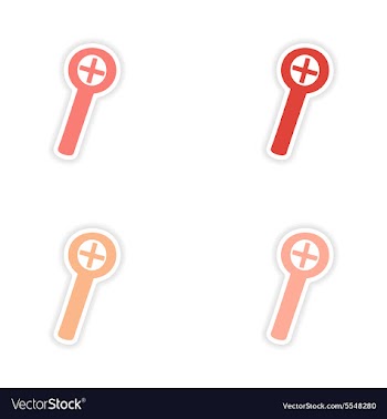 Assembly realistic sticker design on paper zoom vector image