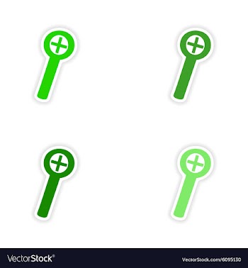 Assembly realistic sticker design on paper zoom vector image