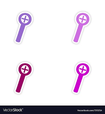 Assembly realistic sticker design on paper zoom vector image