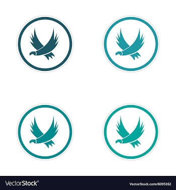 Assembly silhouette stickers Eagles vector image
