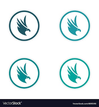 Assembly silhouette stickers Eagles vector image