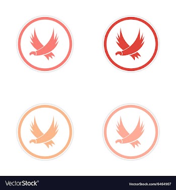 Assembly silhouette stickers Eagles vector image