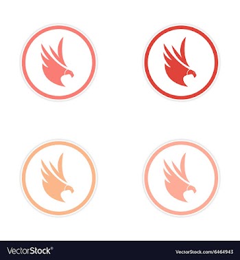 Assembly silhouette stickers Eagles vector image