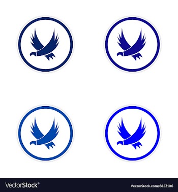 Assembly silhouette stickers Eagles vector image