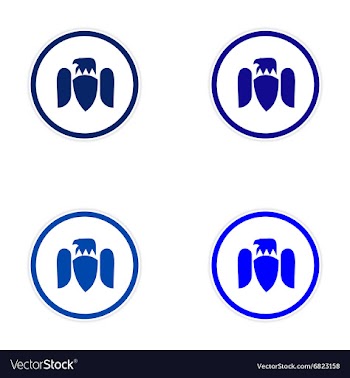 Assembly silhouette stickers Eagles vector image