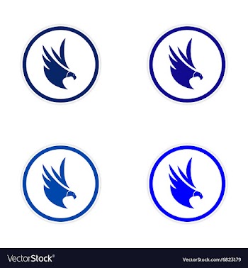 Assembly silhouette stickers Eagles vector image