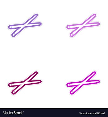 Assembly sticker bright chopsticks for sushi on vector image