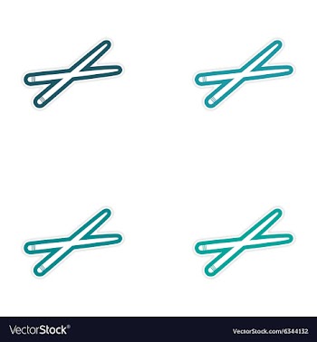 Assembly sticker bright chopsticks for sushi on vector image