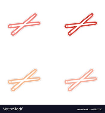 Assembly sticker bright chopsticks for sushi on vector image