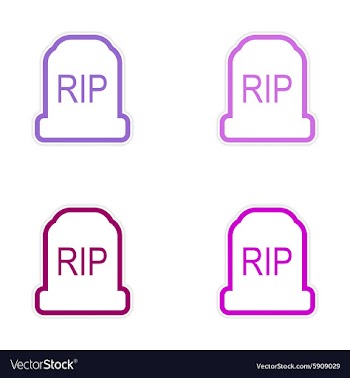 Assembly sticker bright headstone on a white vector image