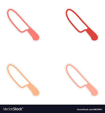 Assembly sticker Bright kitchen knife on a white vector image