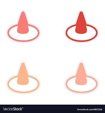 Assembly sticker colorful witch hat on a white vector image