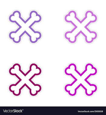 Assembly sticker cross bones stacked on a white vector image