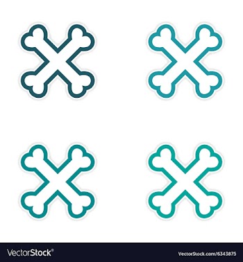Assembly sticker cross bones stacked on a white vector image