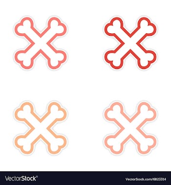 Assembly sticker cross bones stacked on a white vector image