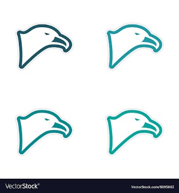 Assembly sticker eagle head vector image