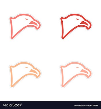 Assembly sticker eagle head vector image