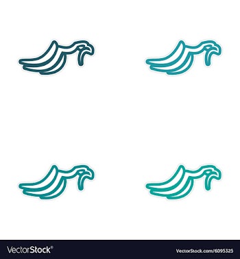 Assembly sticker eagle silhouette vector image