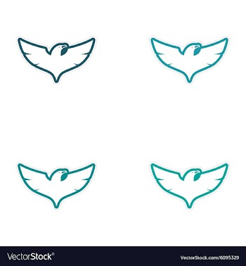 Assembly sticker eagle silhouette vector image