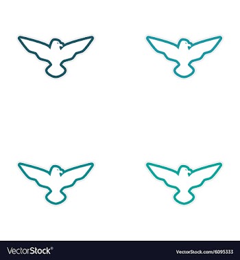 Assembly sticker eagle silhouette vector image