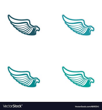 Assembly sticker eagle silhouette vector image