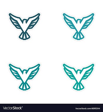 Assembly sticker eagle silhouette vector image