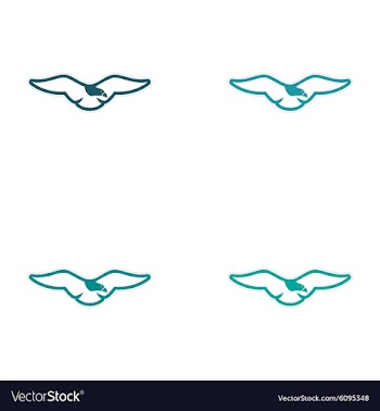 Assembly sticker eagle silhouette vector image