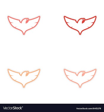 Assembly sticker eagle silhouette vector image