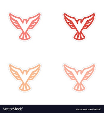 Assembly sticker eagle silhouette vector image