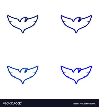 Assembly sticker eagle silhouette vector image