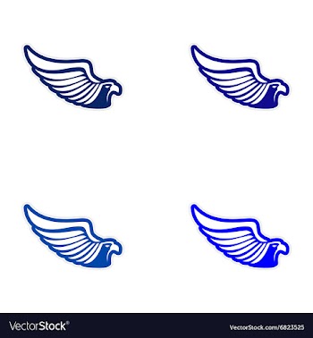 Assembly sticker eagle silhouette vector image