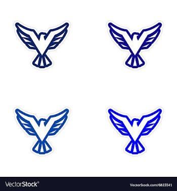Assembly sticker eagle silhouette vector image