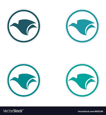 Assembly sticker flying eagle vector image