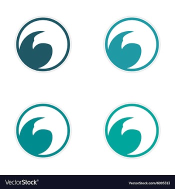 Assembly sticker flying eagle vector image