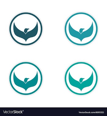 Assembly sticker flying eagle vector image