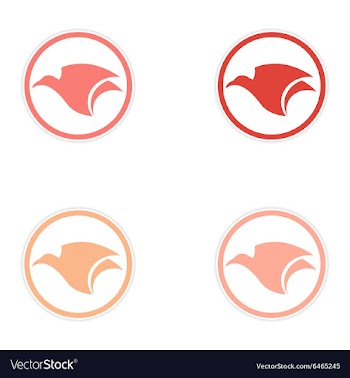 Assembly sticker flying eagle vector image
